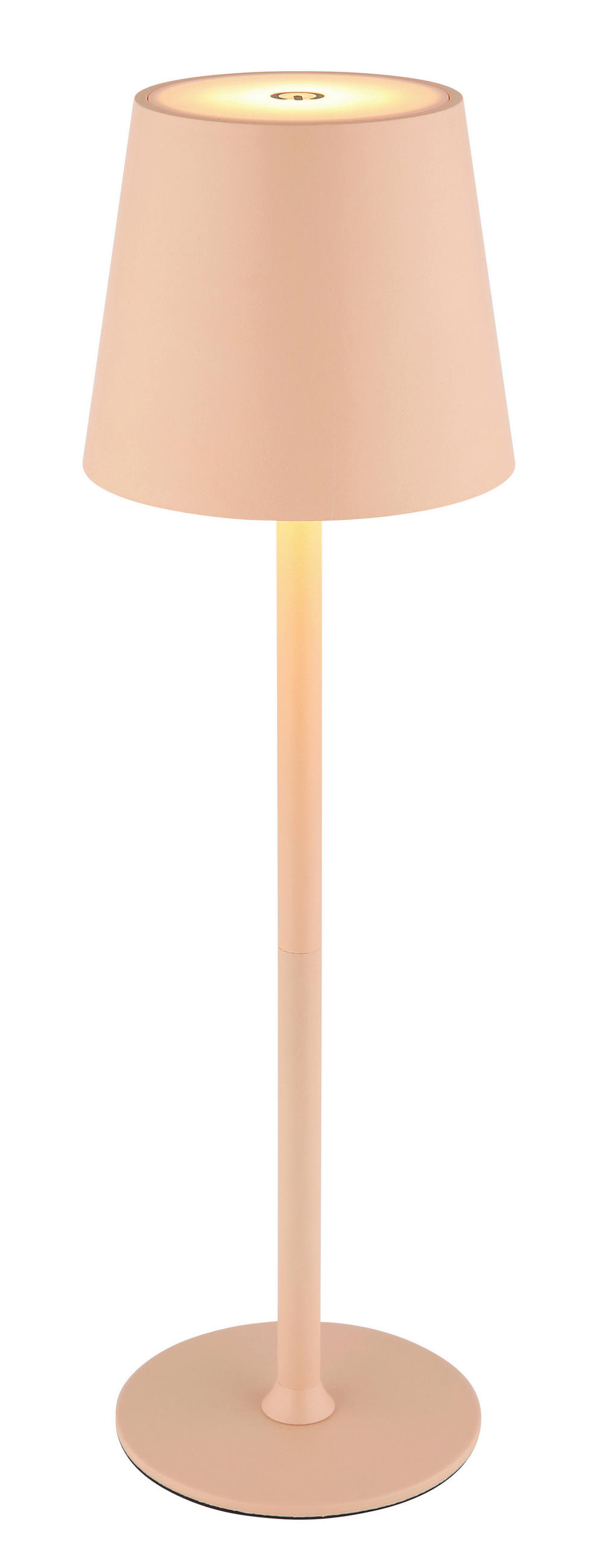 AKKU-TISCHLEUCHTE - Weiss/Rosa, Trend, Kunststoff/Metall (10,6/36cm) - Globo