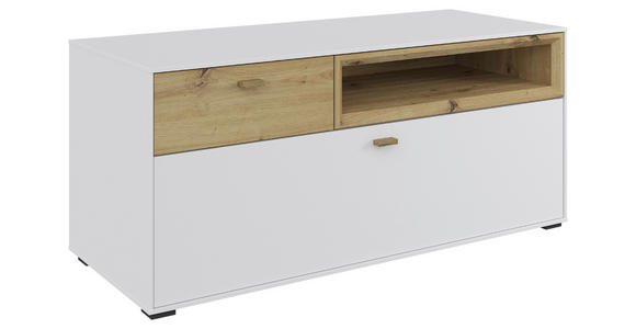 LOWBOARD  in 120/53/49 cm  - Eichefarben/Schwarz, Holz/Holzwerkstoff (120/53/49cm) - Hom`in