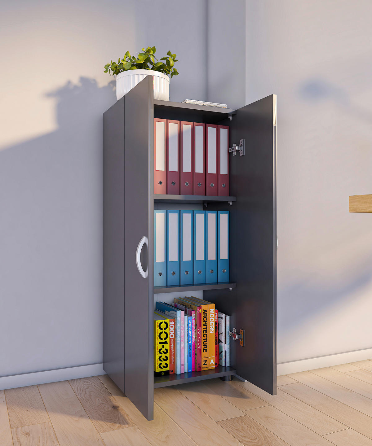 AKTENSCHRANK 49/108/34 cm  - Anthrazit, Modern, Holzwerkstoff (49/108/34cm) - MID.YOU