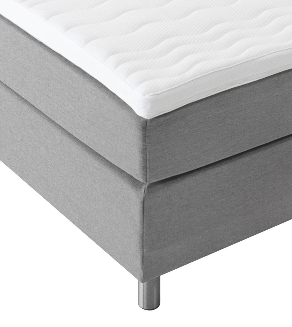 BOXSPRINGBETT 140/200 cm  in Hellgrau  - Hellgrau, KONVENTIONELL, Textil/Metall (140/200cm) - Welnova