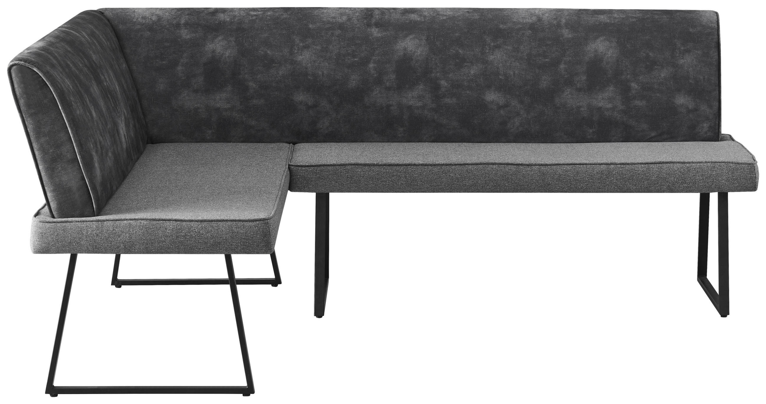 ECKBANK  in Dunkelgrau  - Dunkelgrau/Schwarz, KONVENTIONELL, Holz/Textil (155/205/89/62cm) - MID.YOU