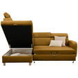 ECKSOFA inkl. Funktionen Senfgelb Samt  - Senfgelb, Natur, Holz/Textil (206/261cm) - Venda