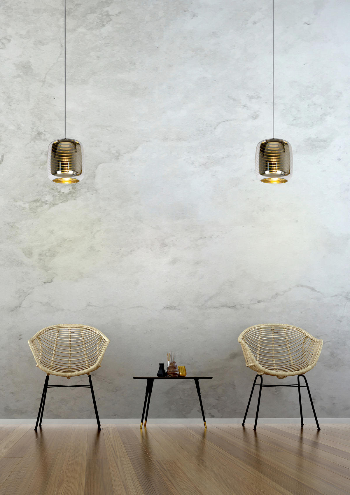 HÄNGELEUCHTE Eryn 20/20/157 cm   - Chromfarben, Design, Glas (20/20/157cm) - Lucide