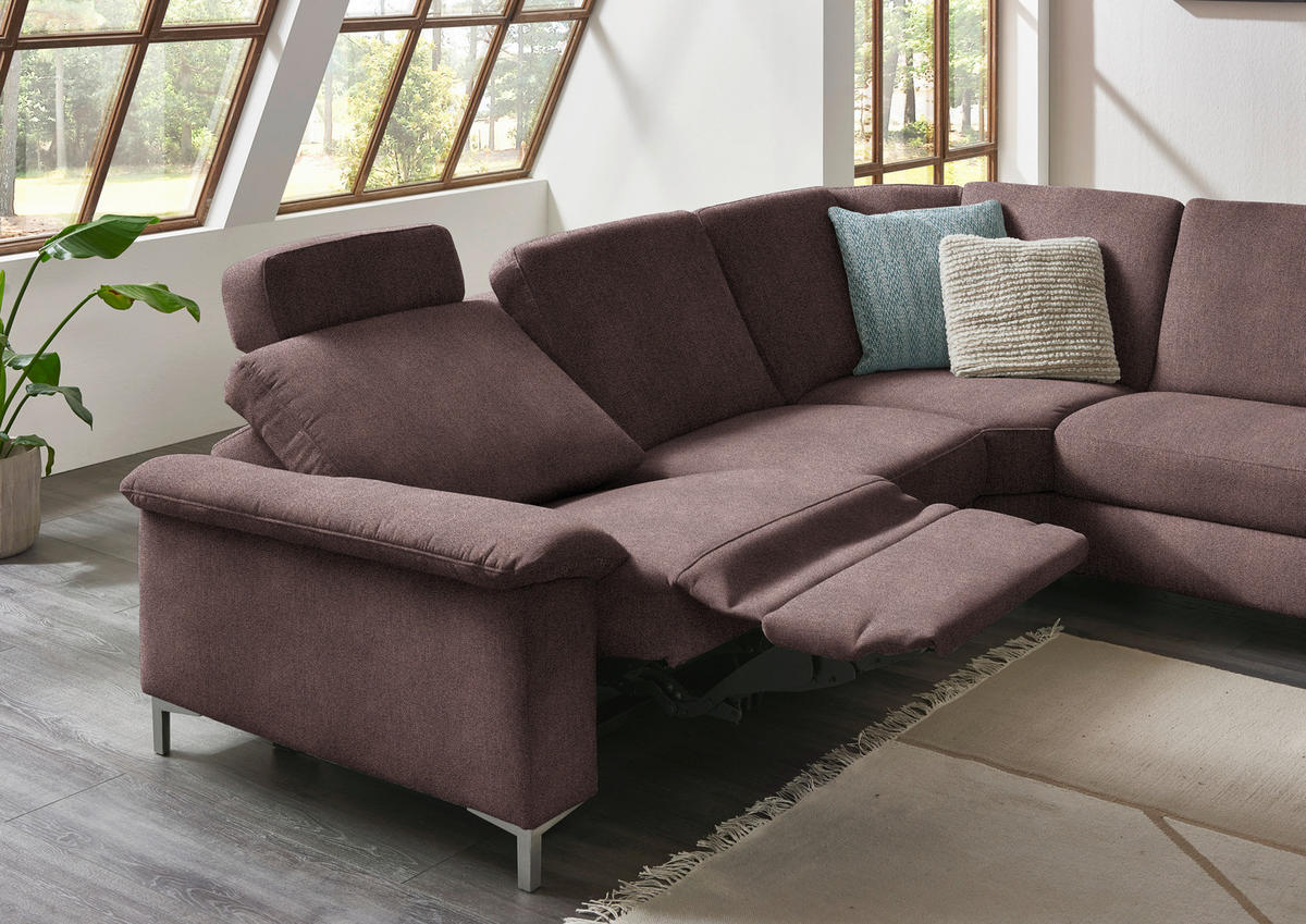 WOHNLANDSCHAFT in Chenille Braun  - Alufarben/Braun, Design, Textil/Metall (265/333/170cm) - Dieter Knoll