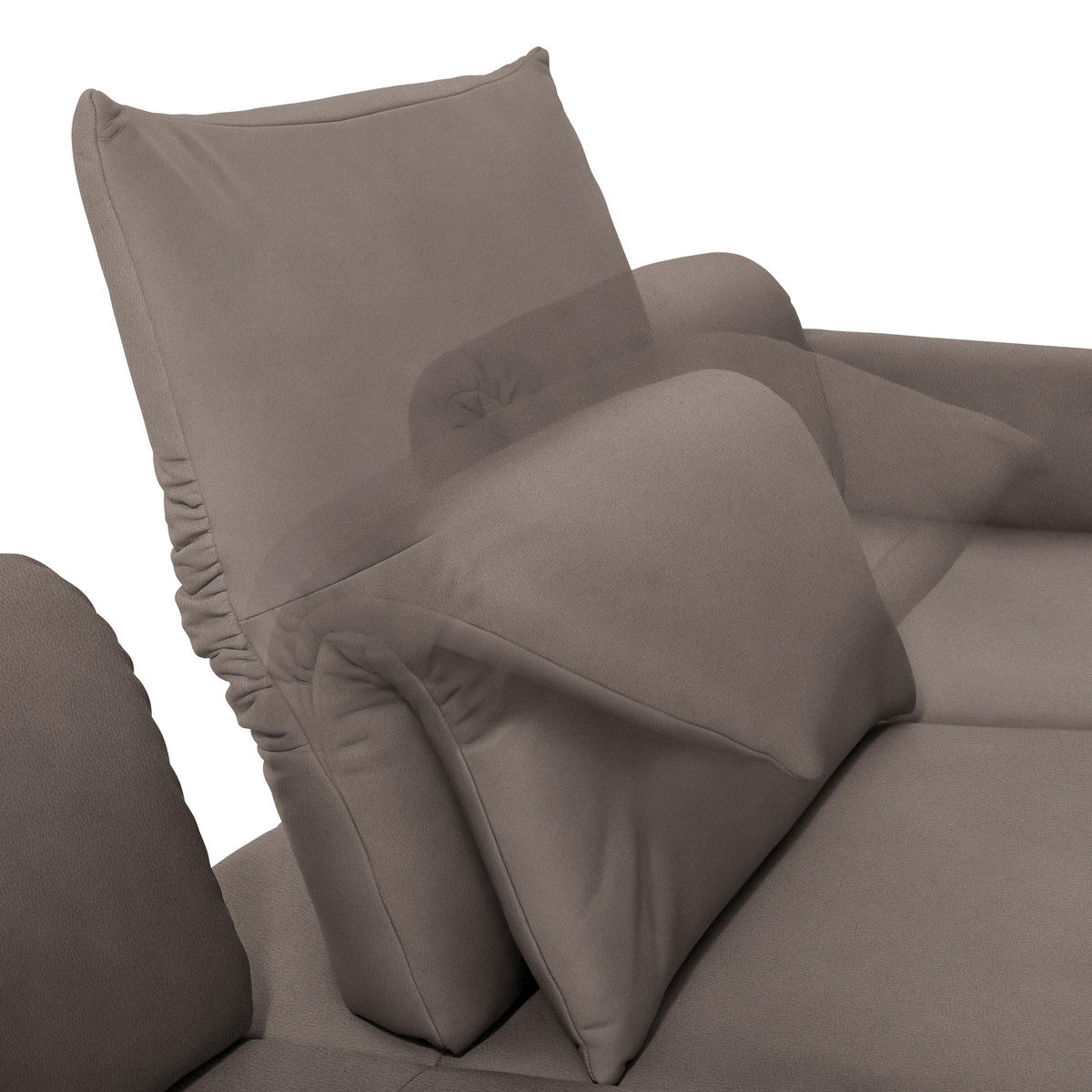 ECKSOFA Posh in Echtleder Fango  308/173 cm  - Fango/Anthrazit, Design, Leder/Metall (308/173cm) - Joop!