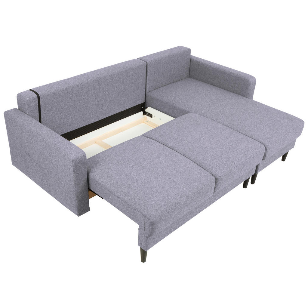 Thumbnail - Mid.you Ecksofa, Hellgrau, Textil, Eiche, 2-Sitzer, Füllung: Polyetherschaumkern, seitenverkehrt montierbar, L-Form, 223...