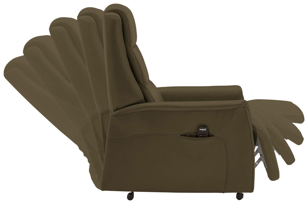 FERNSEHSESSEL in Olivgrün  - Schwarz/Olivgrün, Konventionell, Leder/Kunststoff (70/107/88cm) - Livetastic
