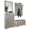 GARDEROBE 5-teilig  in 155/195/40 cm  - Taupe/Weiß, Design, Glas/Holzwerkstoff (155/195/40cm)