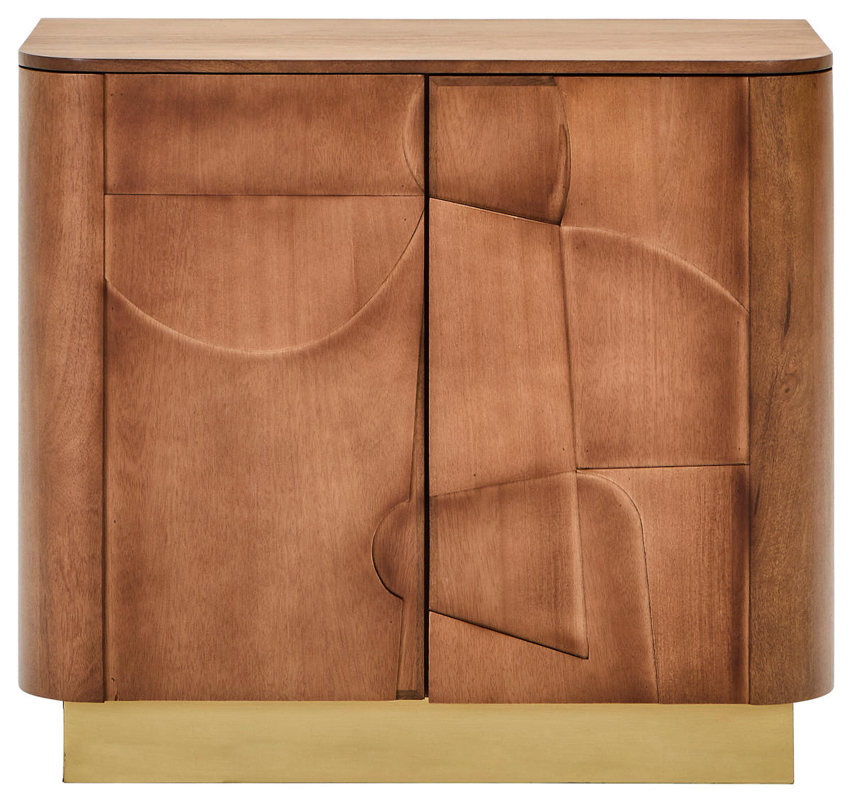 KOMMODE  in 90/45/80 cm  - Messingfarben/Walnussfarben, Design, Holz (90/45/80cm) - Livetastic