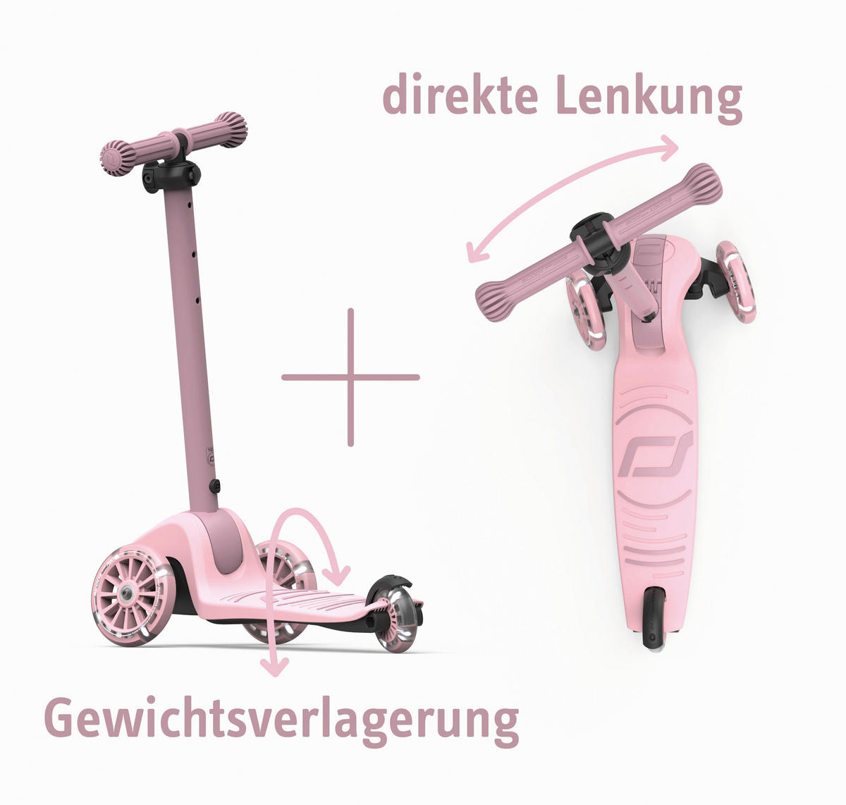 KINDERSCOOTER Highwaykick 3 S  - Hellrosa, Basics, Kunststoff (27/58/57,5cm) - Scoot and Ride