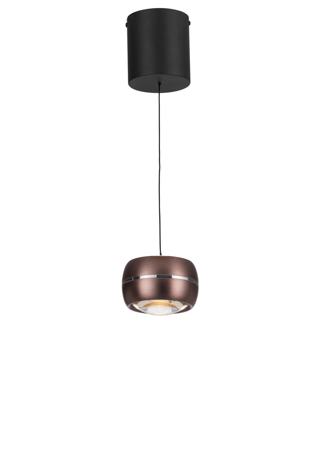 ZÁVĚSNÉ LED SVÍTIDLO, 12/180 cm  - hnědá, Basics, kov/sklo (12/180cm) - Dieter Knoll