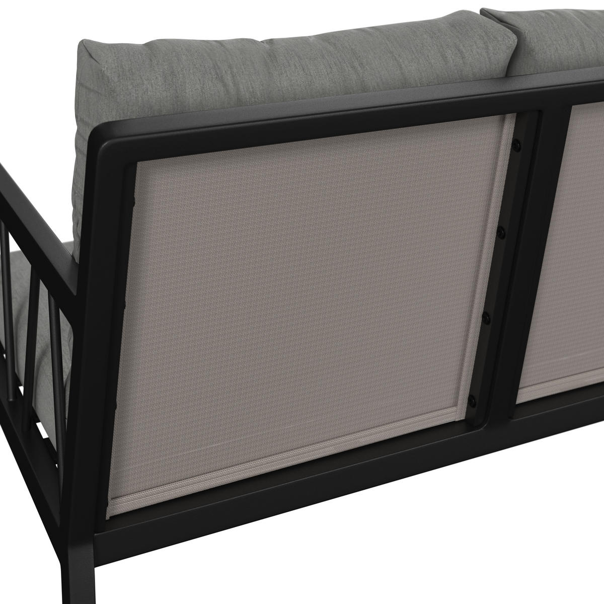 2-SITZER-BANK 120/84,5/81,5 cm  Aluminium  - Anthrazit/Grau, Design, Textil/Metall (120/84,5/81,5cm) - Amatio