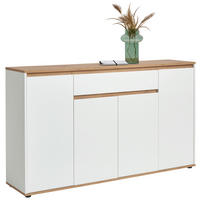 KOMODA, bela, hrast artisan  - bela/hrast artisan, Moderno, leseni material (160/93/38cm) - Carryhome