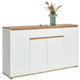 SIDEBOARD 160/93/38 cm  - Weiß/Eiche Artisan, MODERN, Holzwerkstoff (160/93/38cm) - Carryhome