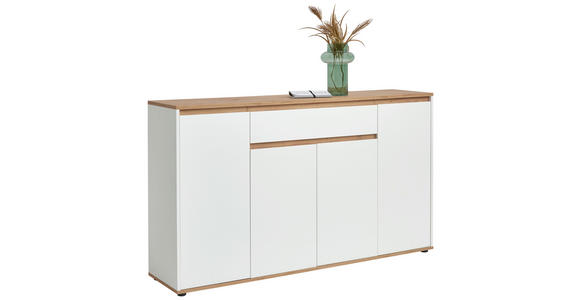 SIDEBOARD 160/93/38 cm  - Weiß/Eiche Artisan, MODERN, Holzwerkstoff (160/93/38cm) - Carryhome