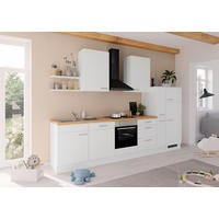 KÜCHENLEERBLOCK 330 cm   Weiss  - Weiss/Edelstahlfarben, Design, Holzwerkstoff/Metall (330cm) - Impuls