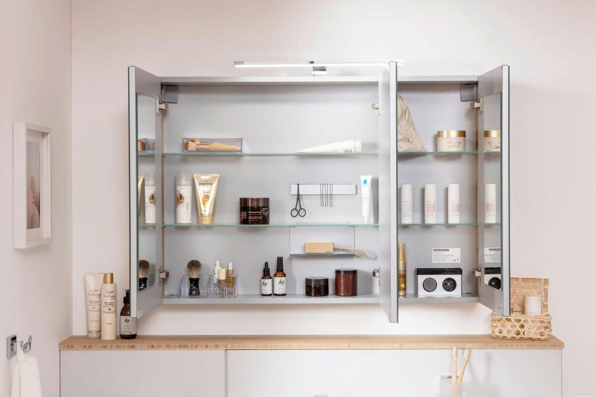 SPIEGELSCHRANK 100/68/15,8 cm  - Chromfarben/Eichefarben, Basics, Glas/Holzwerkstoff (100/68/15,8cm) - MID.YOU