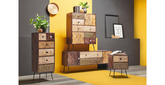 KOMMODE  in 40/108/35 cm  - Dunkelbraun/Multicolor, LIFESTYLE, Holz/Metall (40/108/35cm) - Landscape