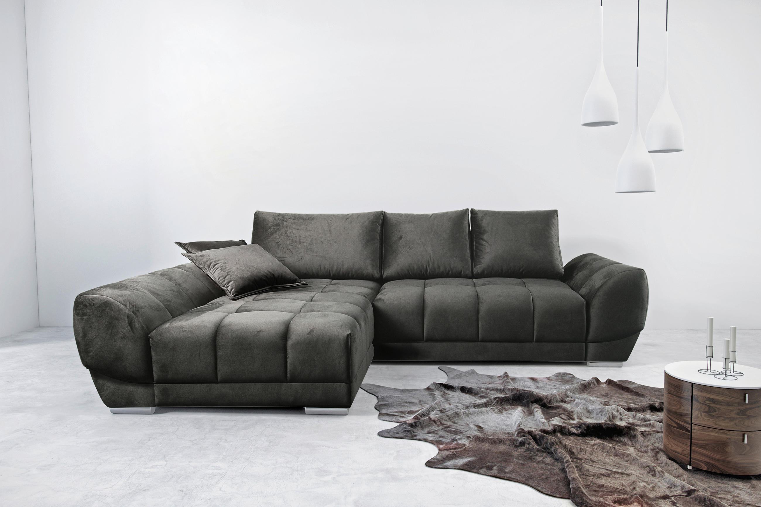 SOFFA i lerfärgad  - lerfärgad/kromfärg, Design, metall/trä (192/76-95/290cm) - Best Price