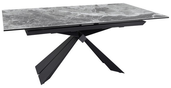 ESSTISCH in Metall, Glas, Keramik 200/76/95 cm - Schwarz/Grau, Design, Glas/Keramik (200/76/95cm) - Novel