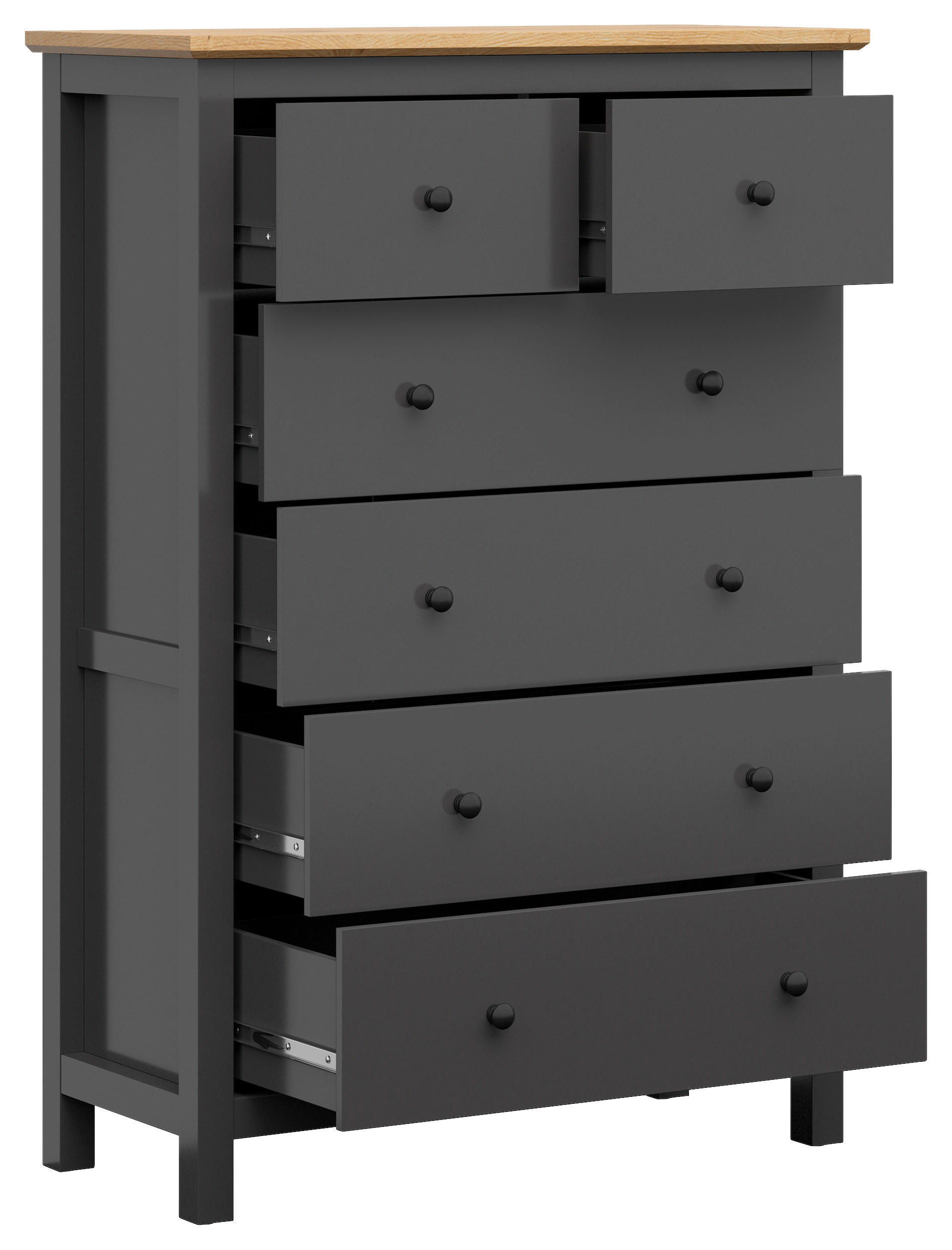 KOMMODE  in 101/145/44 cm  - Graphitfarben/Eiche Artisan, Design, Holzwerkstoff (101/145/44cm)