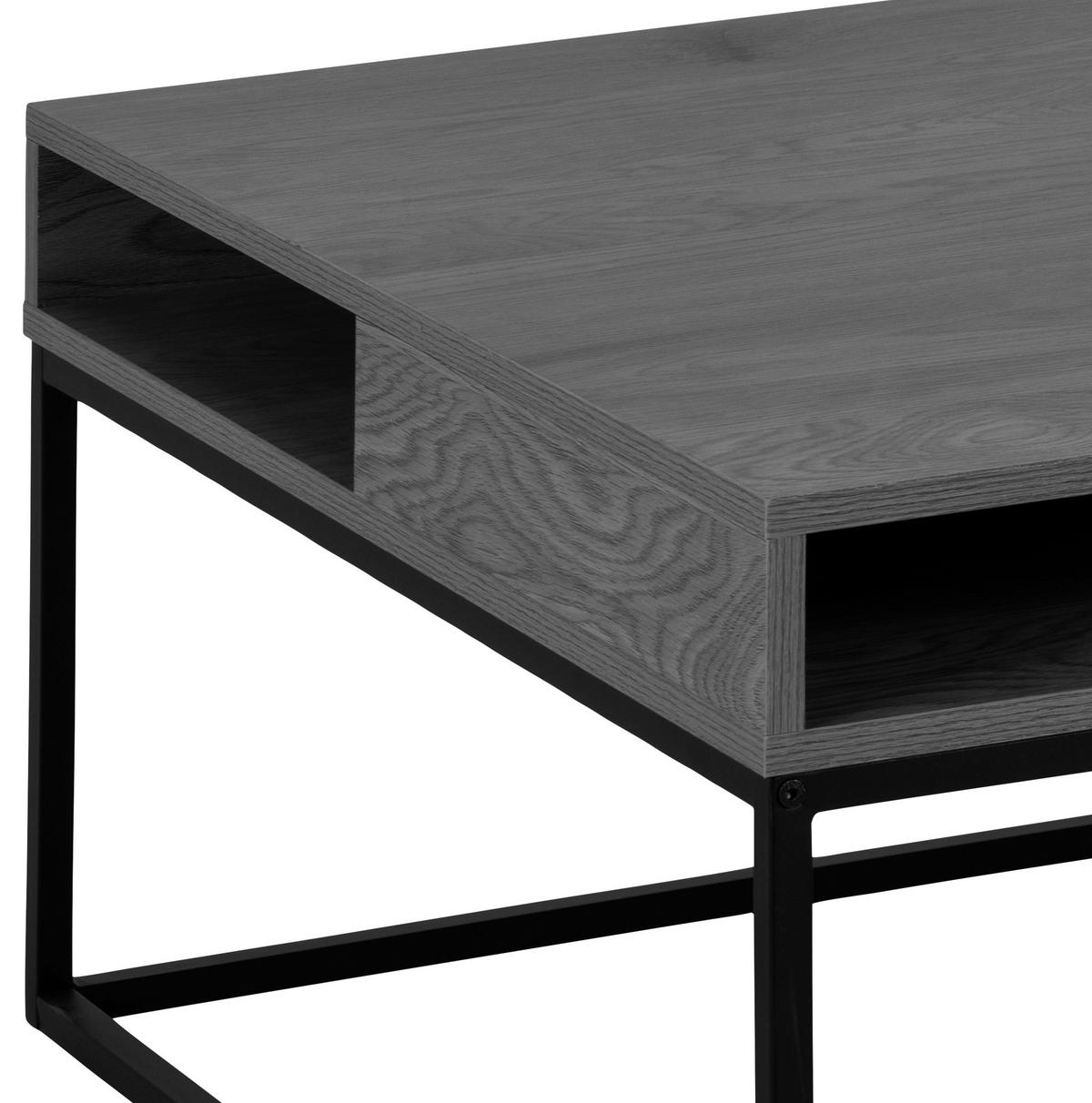COUCHTISCH 80/80/40 cm quadratisch Schwarz, Eschefarben  - Eschefarben/Schwarz, Trend, Holzwerkstoff/Metall (80/80/40cm) - MID.YOU