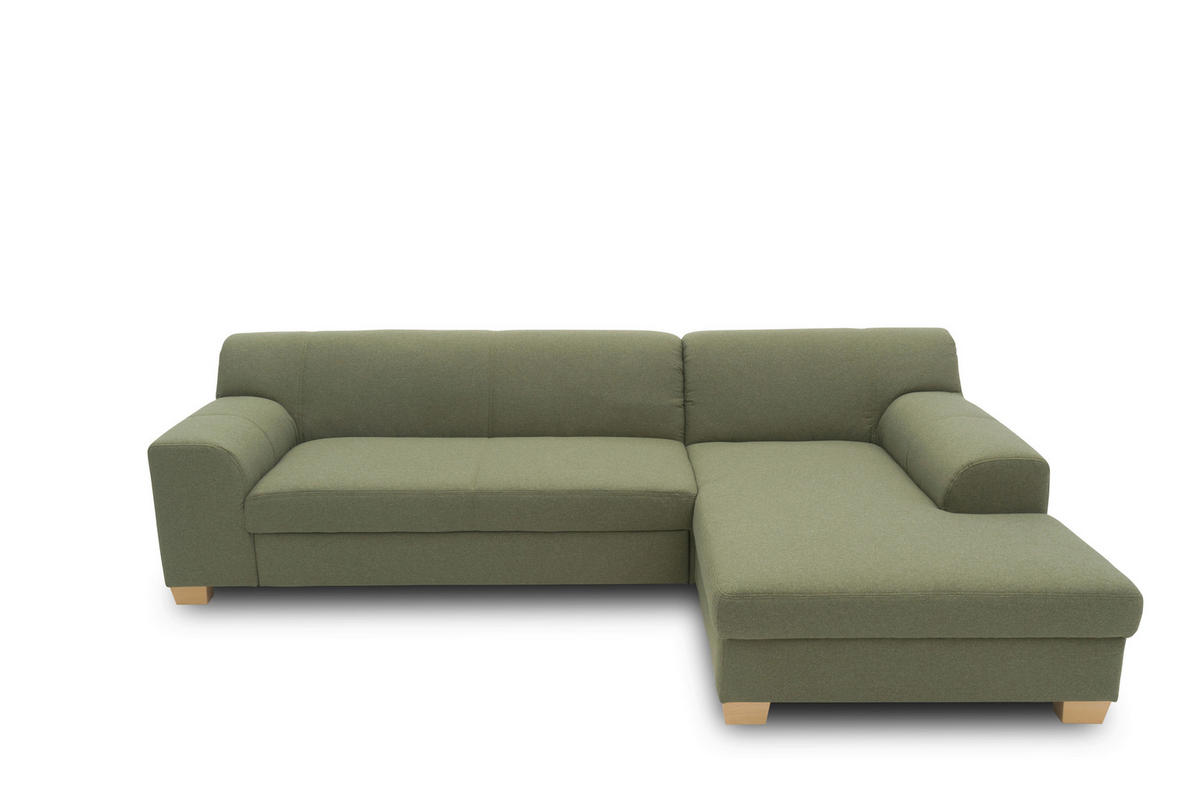 ECKSCHLAFSOFA TINOS Grün Webstoff  - Beige/Grün, Basics, Textil (273/157cm) - MID.YOU