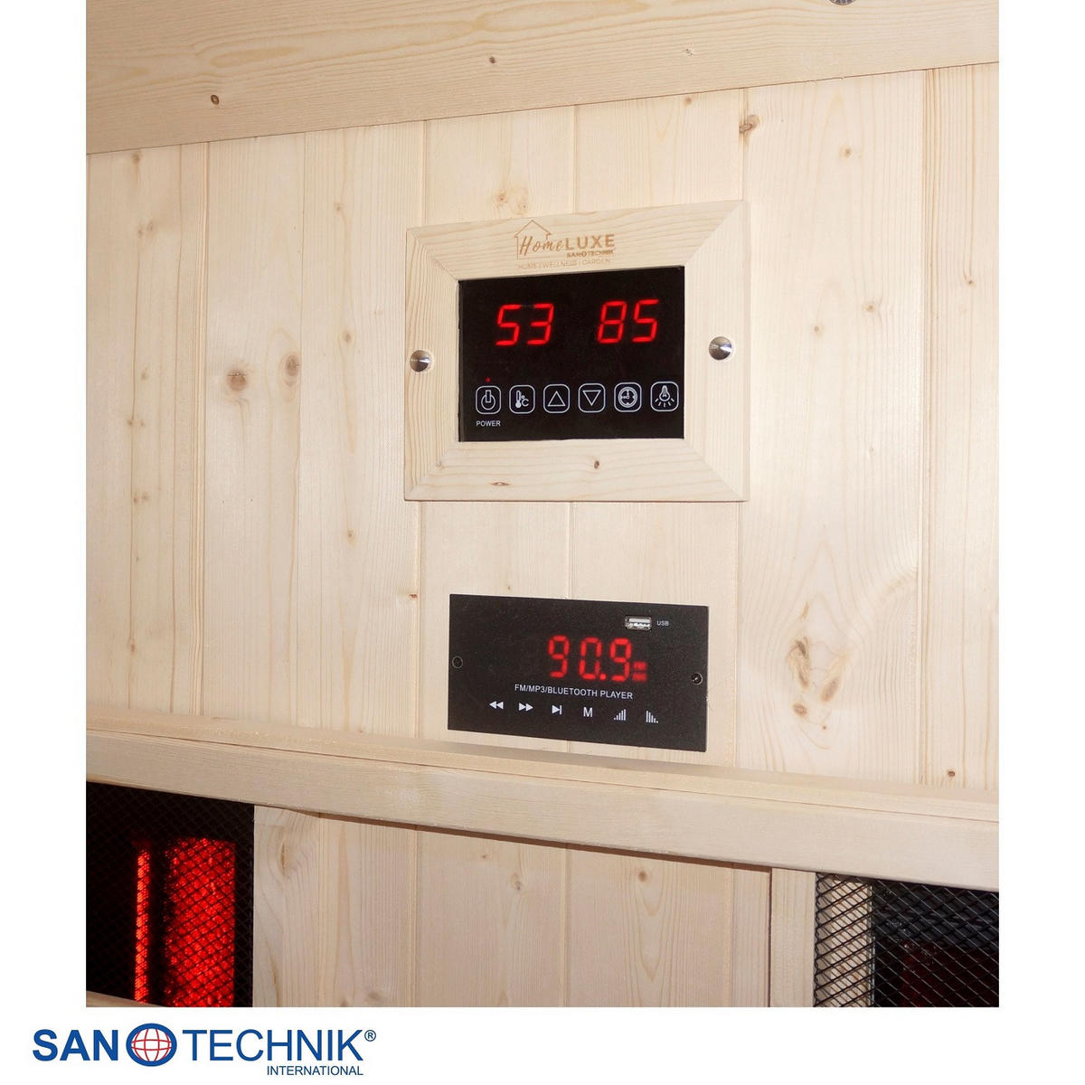 INFRAROTKABINE für 4-6 Personen Lahti  - Fichtefarben, KONVENTIONELL, Holz (198/181,5/202,2cm) - Sanotechnik