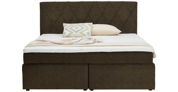 BOXSPRINGBETT 180/200 cm  in Braun  - Schwarz/Braun, Design, Kunststoff/Textil (180/200cm) - Xora