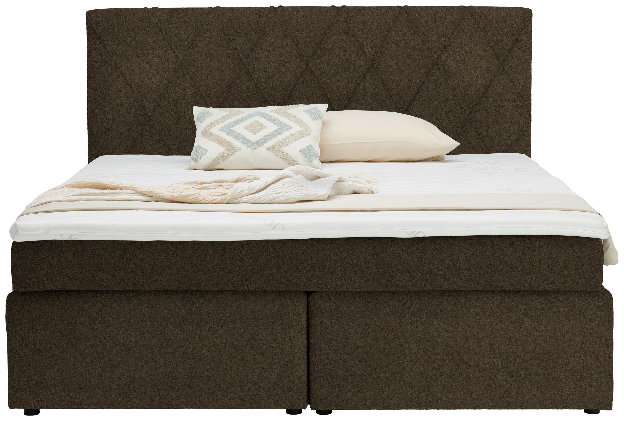BOXSPRINGBETT 160/200 cm  in Braun  - Schwarz/Braun, Design, Holzwerkstoff/Kunststoff (160/200cm) - Xora