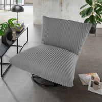 RELAXSESSEL Crermona Cord Rücken echt    - Schwarz/Grau, Design, Textil/Metall (100/78/96cm) - Livetastic
