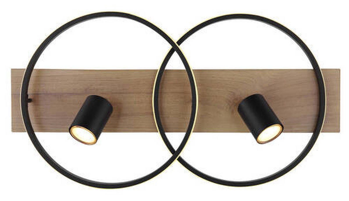 LED-DECKENLEUCHTE 36 W    62/32/16,5 cm  - Dunkelbraun/Opal, Design, Holz/Kunststoff (62/32/16,5cm) - Globo