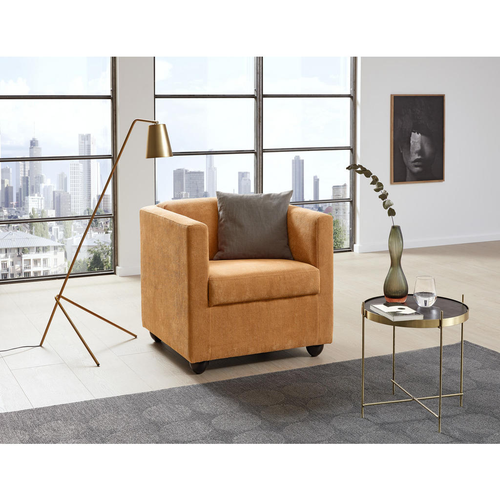 Thumbnail - Looks by W.Joop Sessel Looks I, Orange, Textil, Buche, massiv, Uni, 72x71x75 cm, Made in EU, Wohnzimmer, Sessel, Polster...