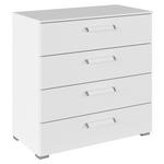 KOMMODE  in 80/81/42 cm  - Silberfarben/Weiß, Design, Holzwerkstoff/Kunststoff (80/81/42cm) - Novel