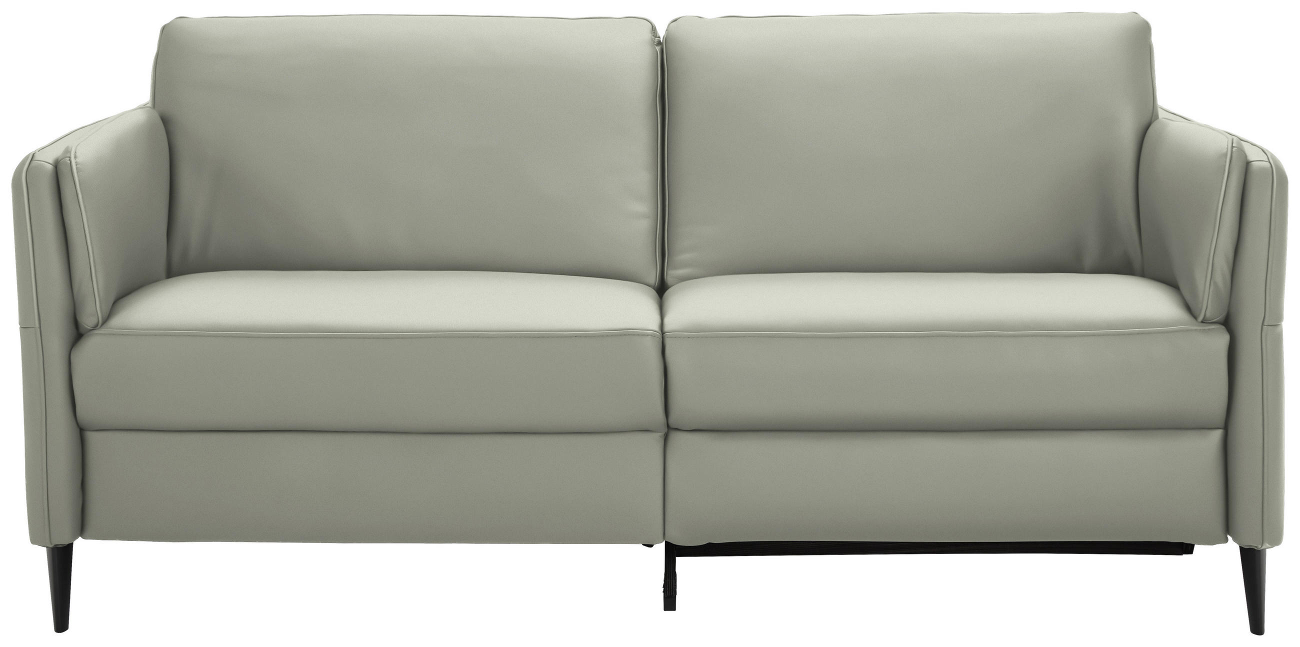 3-SITZER-SOFA in Echtleder Hellgrau  - Hellgrau/Schwarz, Design, Leder/Metall (190/84/99cm) - Dieter Knoll
