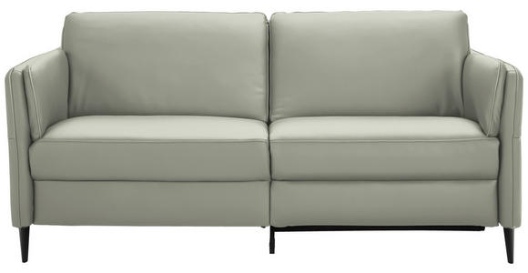 3-SITZER-SOFA in Leder Hellgrau  - Hellgrau/Schwarz, Design, Leder/Metall (190/84/99cm) - Dieter Knoll