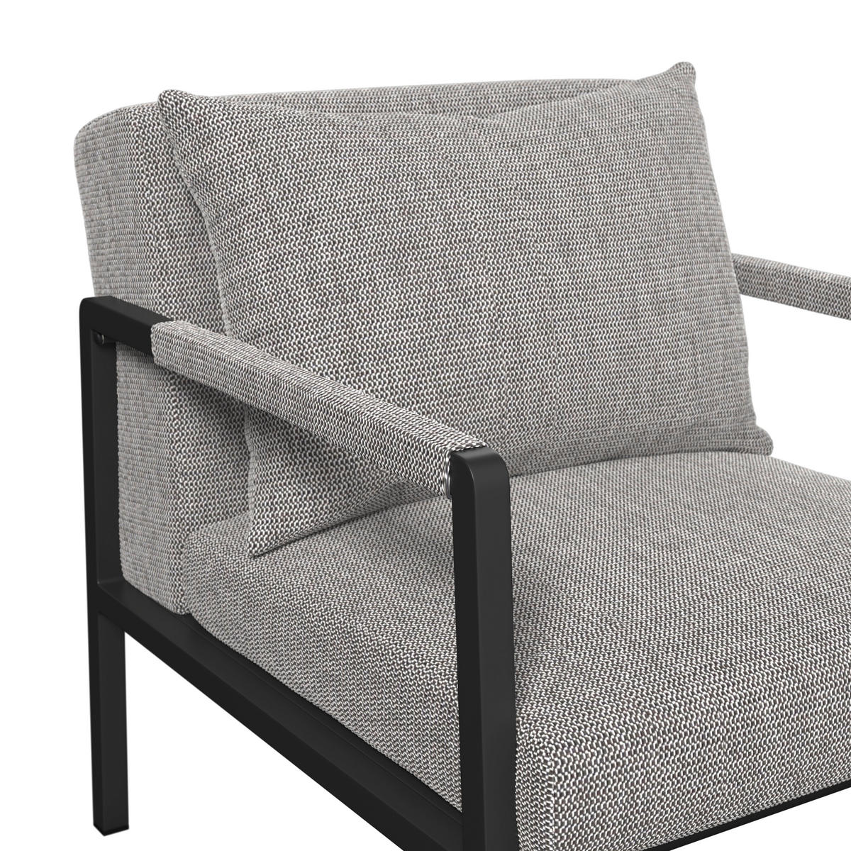 LOUNGEGARNITUR 4-teilig   210/80/86 cm Aluminium  - Anthrazit/Grau, LIFESTYLE, Stein/Textil (210/80/86cm) - Ambia Garden