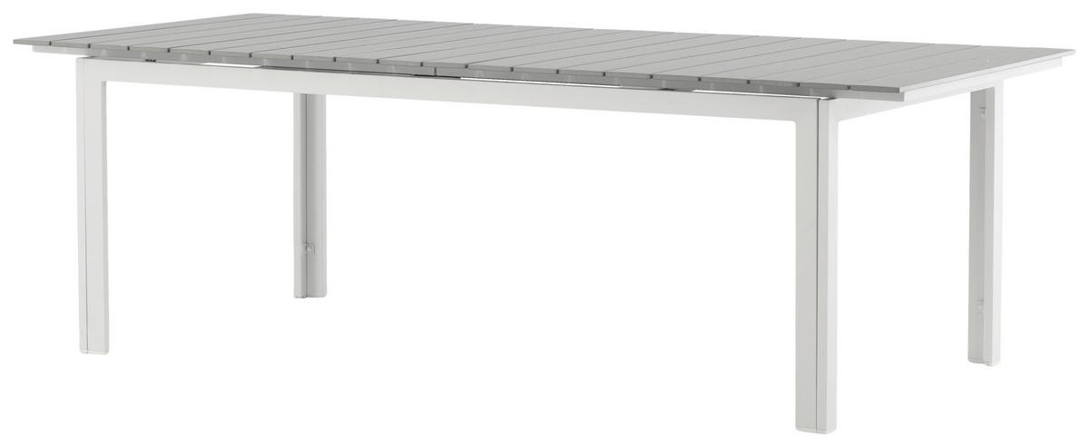 GARTENTISCH Metall Grau, Weiß rechteckig  - Weiß/Grau, KONVENTIONELL, Metall (229/100/75cm) - Gardenson