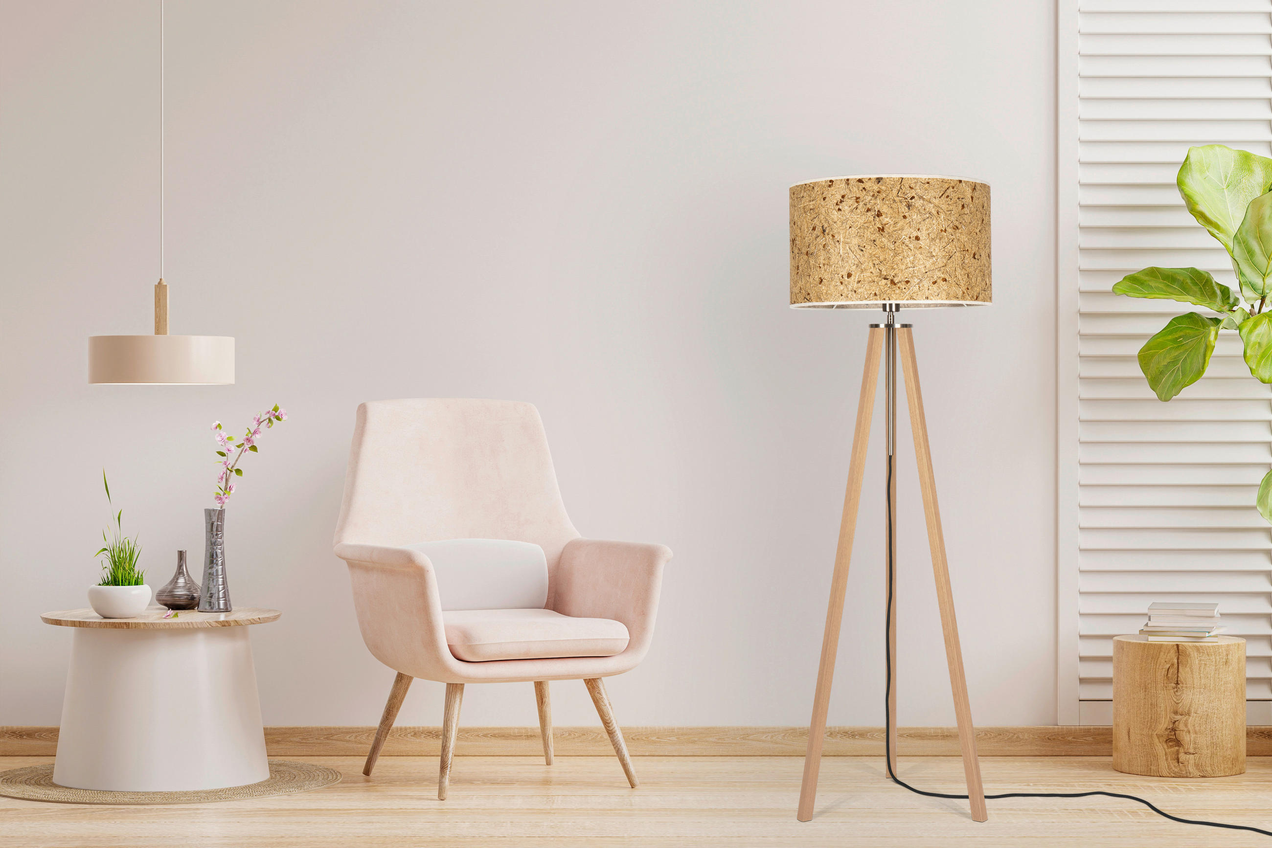 STEHLEUCHTE  50/150/50 cm   - Eiche Bianco/Eichefarben, Basics, Naturmaterialien/Holz (50/150/50cm)