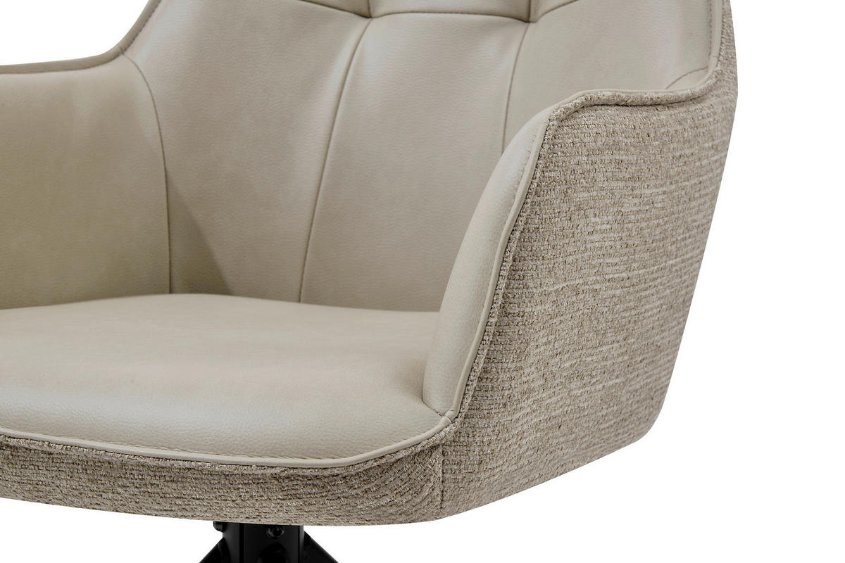 STOLICA S NASLONOM ZA RUKE  crna, taupe  drvo, metal, tekstil      - crna/taupe, Moderno, drvo/metal (58/87/61,5cm) - Livetastic