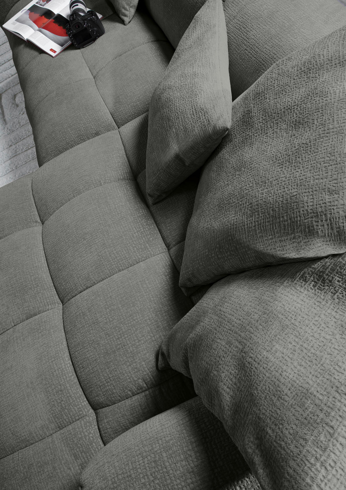 ECKSOFA in Flachgewebe Schwarz  - Schwarz, Konventionell, Kunststoff/Textil (280/170cm) - Carryhome