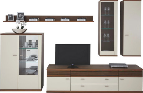 Wohnwand In Creme Nussbaumfarben Online Kaufen Xxxlutz