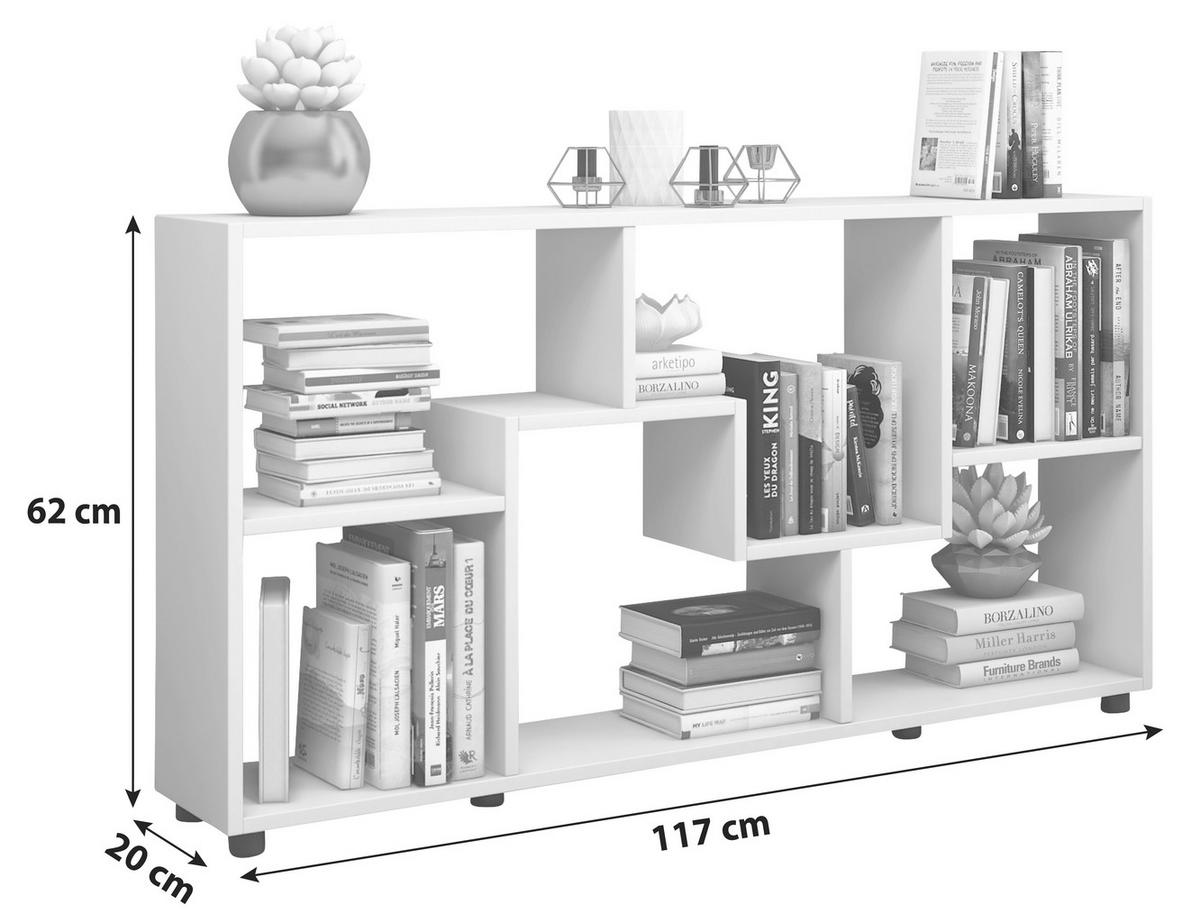 REGAL Sonoma Eiche  - Schwarz/Sonoma Eiche, KONVENTIONELL, Holzwerkstoff/Kunststoff (117/62/20cm) - MID.YOU