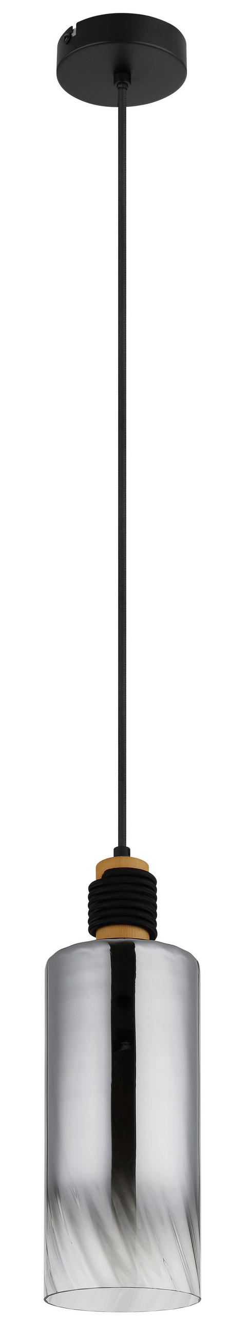 HÄNGELEUCHTE OSBORNE 12/150 cm   - Klar/Schwarz, Design, Glas/Holz (12/150cm) - Globo