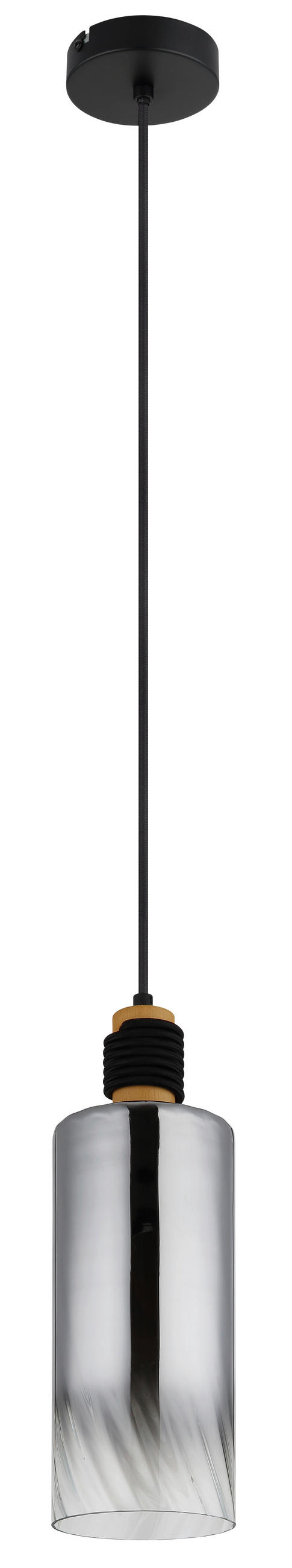 HÄNGELEUCHTE OSBORNE 12/150 cm   - Klar/Schwarz, Design, Glas/Holz (12/150cm) - Globo