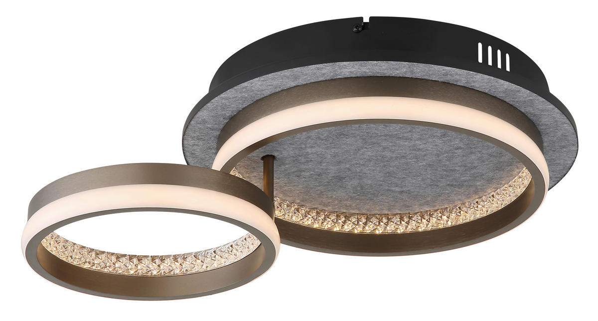 STROPNÍ LED SVÍTIDLO, 47,2 cm  - šedá/bílá, Design, kov/plast (47,2cm) - Globo
