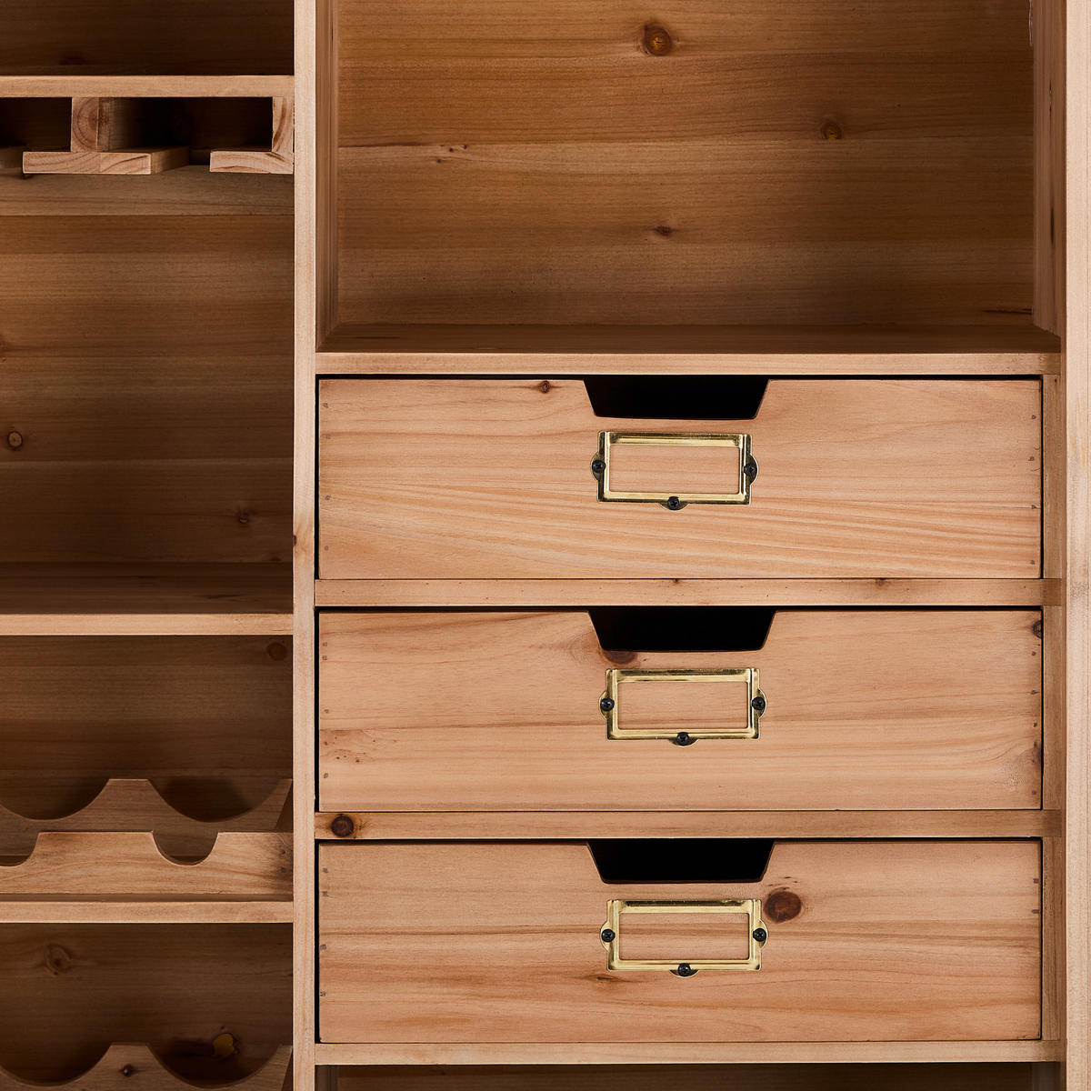 BARSCHRANK Tanne massiv Naturfarben  - Schwarz/Naturfarben, LIFESTYLE, Holz/Metall (90/123/50cm) - Landscape