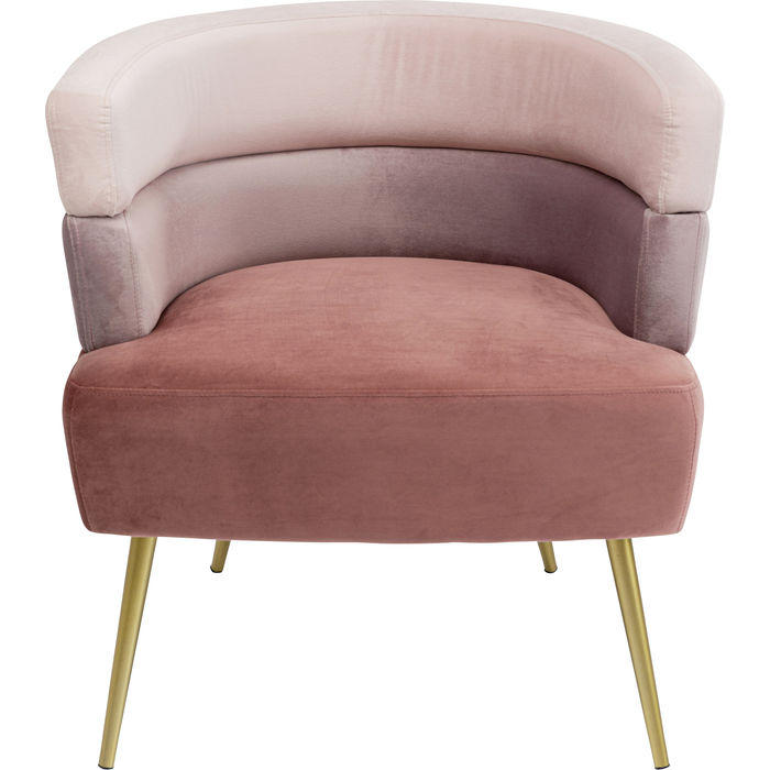 COCKTAILSESSEL Samt Rosa, Altrosa    - Goldfarben/Altrosa, Trend, Textil/Metall (65/74/64cm) - Kare-Design