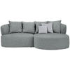 ECKSOFA in Flachgewebe Grau, Grün  235/166 cm  - Hellgrau/Schwarz, MODERN, Kunststoff/Textil (235/166cm) - Hom`in