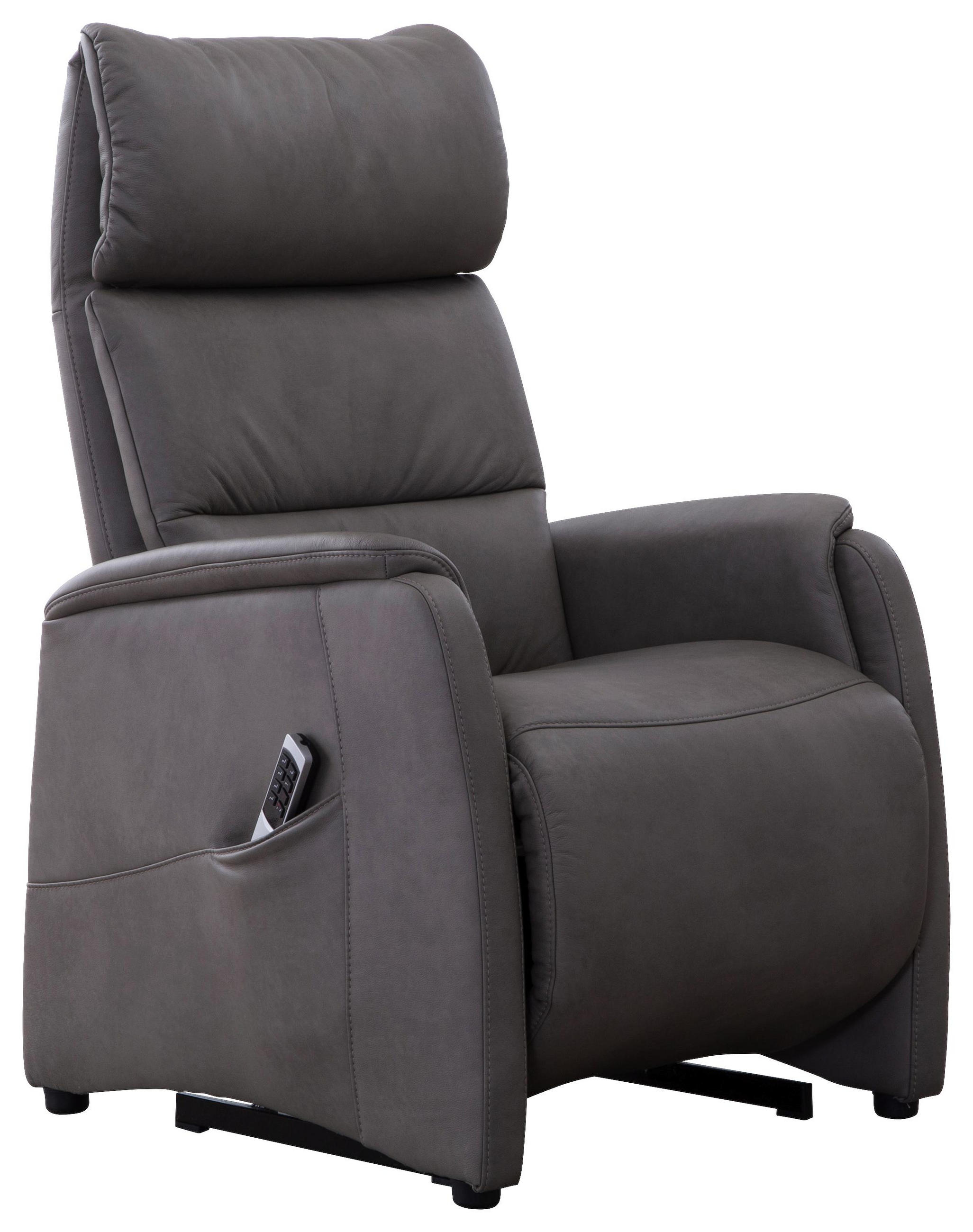 Fernsehsessel in Leder Grau